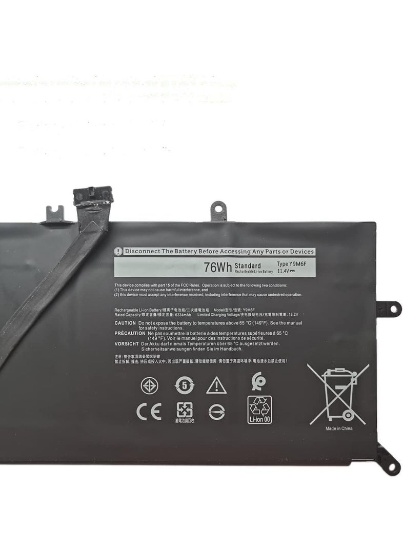 Terabyte REPLACEMENT Y9M6F 08K84Y 11.4V 76Wh Battery Compatible for Dell Alienware M15 M17 R2 P41E P87F ALW15M C7XD9 D4725W R4958W D4505B D4746W D4736W D4728W  - Image 3