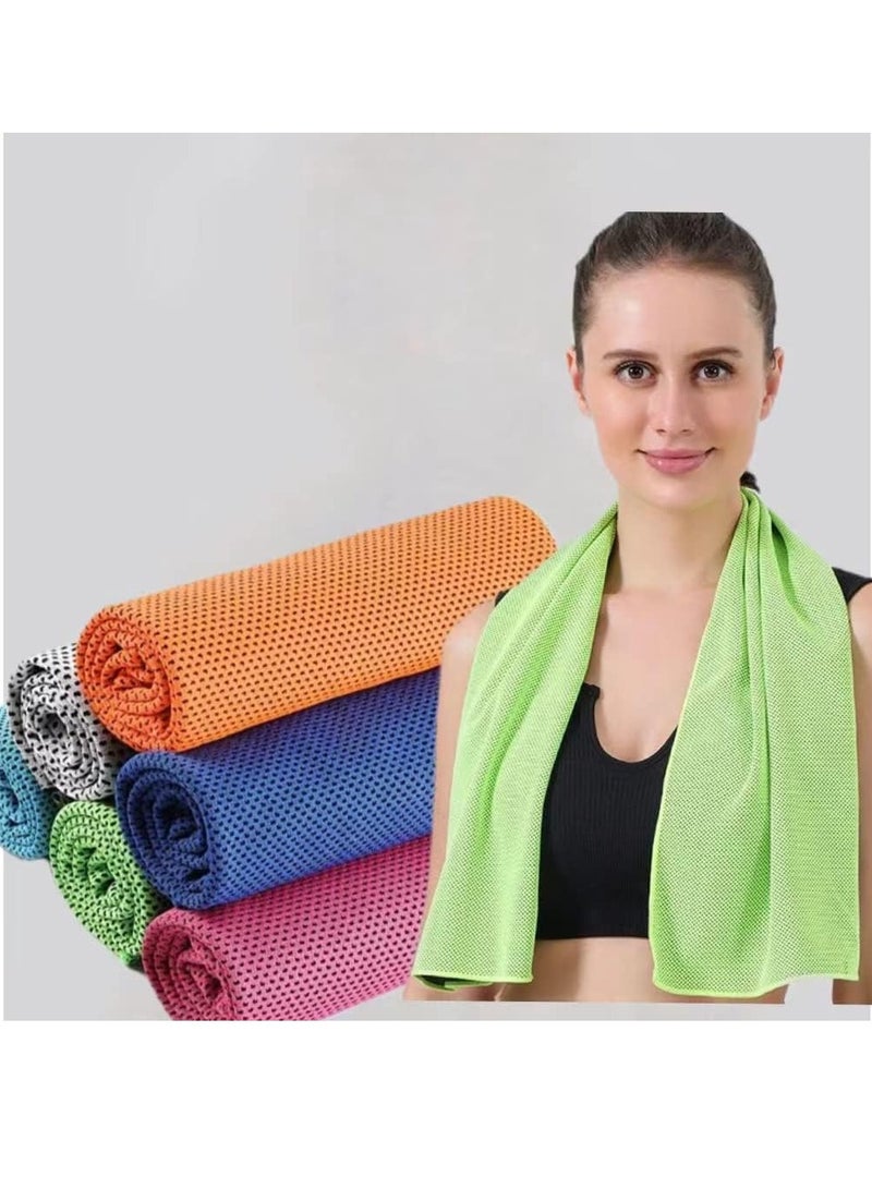 Altheqa Cooling Towels, 6 Pack Cooling Towels for Neck and Face, Microfiber Gym Towels, Soft Breathable Yoga Towel, Quick Dry Towel, Suitable for Sport, Running, Golf, Camping, Fitness, Workout - Image 1