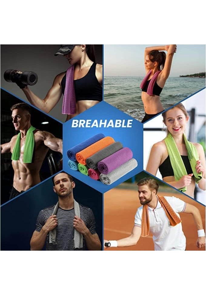 Altheqa Cooling Towels, 6 Pack Cooling Towels for Neck and Face, Microfiber Gym Towels, Soft Breathable Yoga Towel, Quick Dry Towel, Suitable for Sport, Running, Golf, Camping, Fitness, Workout - Image 5