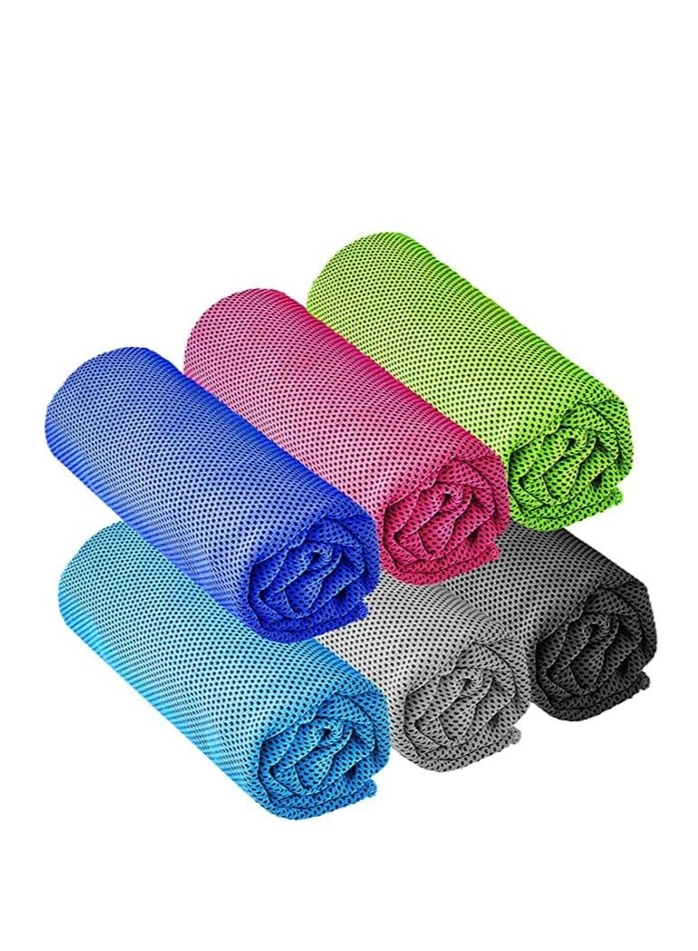 Altheqa Cooling Towels, 6 Pack Cooling Towels for Neck and Face, Microfiber Gym Towels, Soft Breathable Yoga Towel, Quick Dry Towel, Suitable for Sport, Running, Golf, Camping, Fitness, Workout - Image 3
