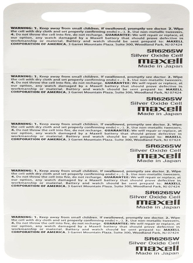 Maxell 5 Batteries Button Cell SR626SW - Image 2