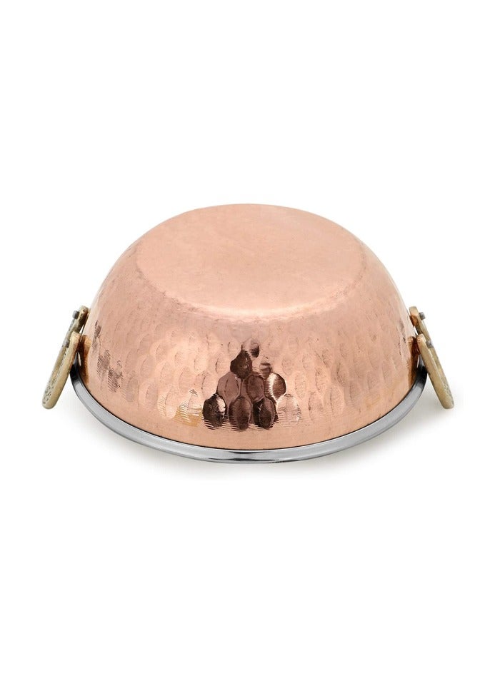 BLACKSTONE Designed Handle Stainless Steel with Copper Base Serving Kadai 17Cm - Image 2