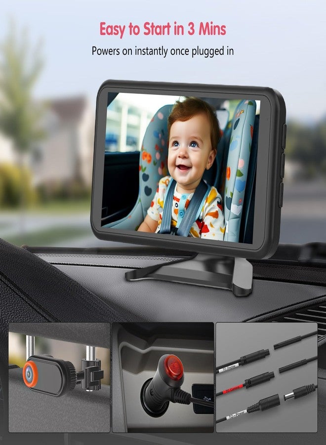 LUCKVIEW BM2 Car Camera for Baby, 5.2" 1080P Screen with 3X Zoom, Clear Rear-Facing View, 360° Rotating Lens, Easy Installation – Safety for Infants and Pets - Image 5