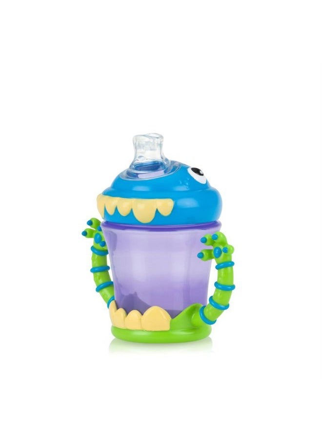 Nuby Plastic Two-Handle iMonster No-Spill Super Spout Cup, 7 Ounce  - Image 1