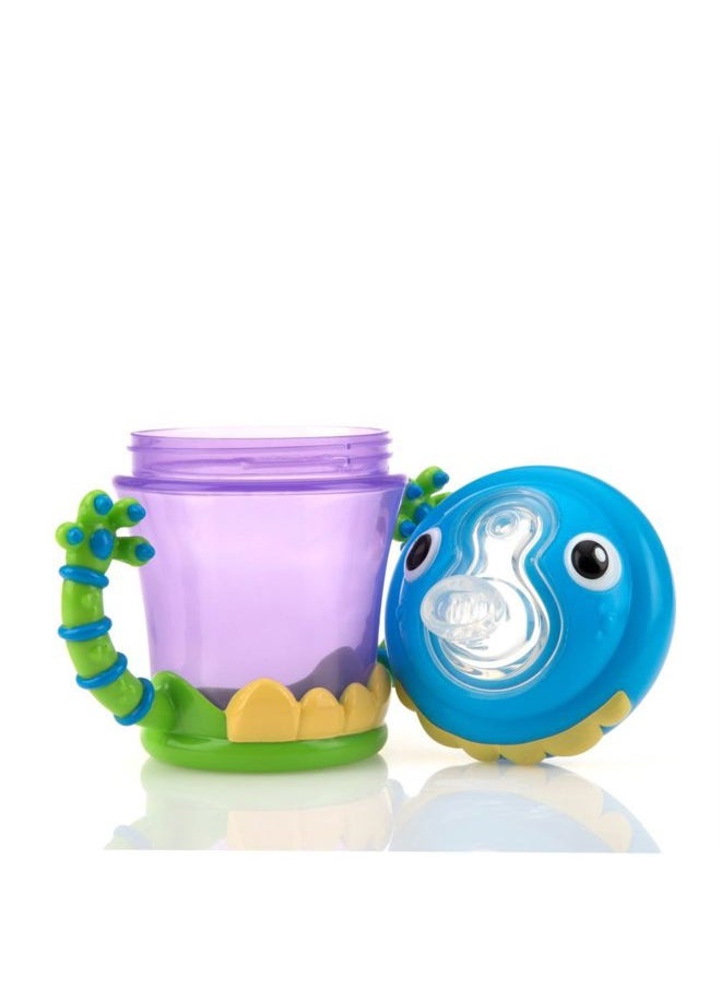 Nuby Plastic Two-Handle iMonster No-Spill Super Spout Cup, 7 Ounce  - Image 3