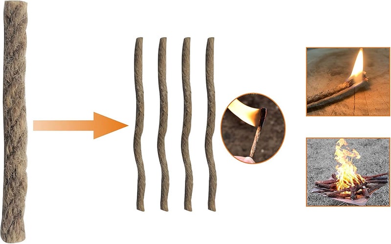 eGreen99 Magnesium Fire Starter Kit with Ferro Rod – Emergency Survival Gear with 12 Bags 99% Pure Magnesium + Waist Bag Waterproof Tin for Camping, Hiking, Bushcraft - Image 4