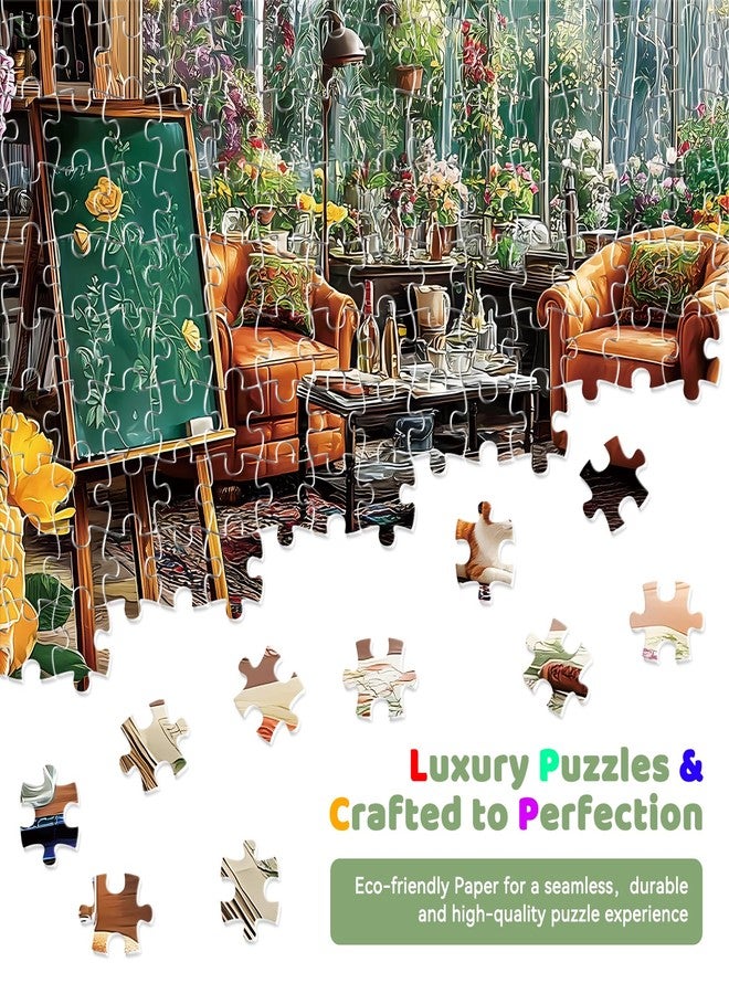 EIYRURU 500 Pieces Puzzle for Adults - Cat with Rose Jigsaw Puzzle, Challenging, Relaxing & Perfect for Family Game Nights, 20.5 x 15 in - Image 4