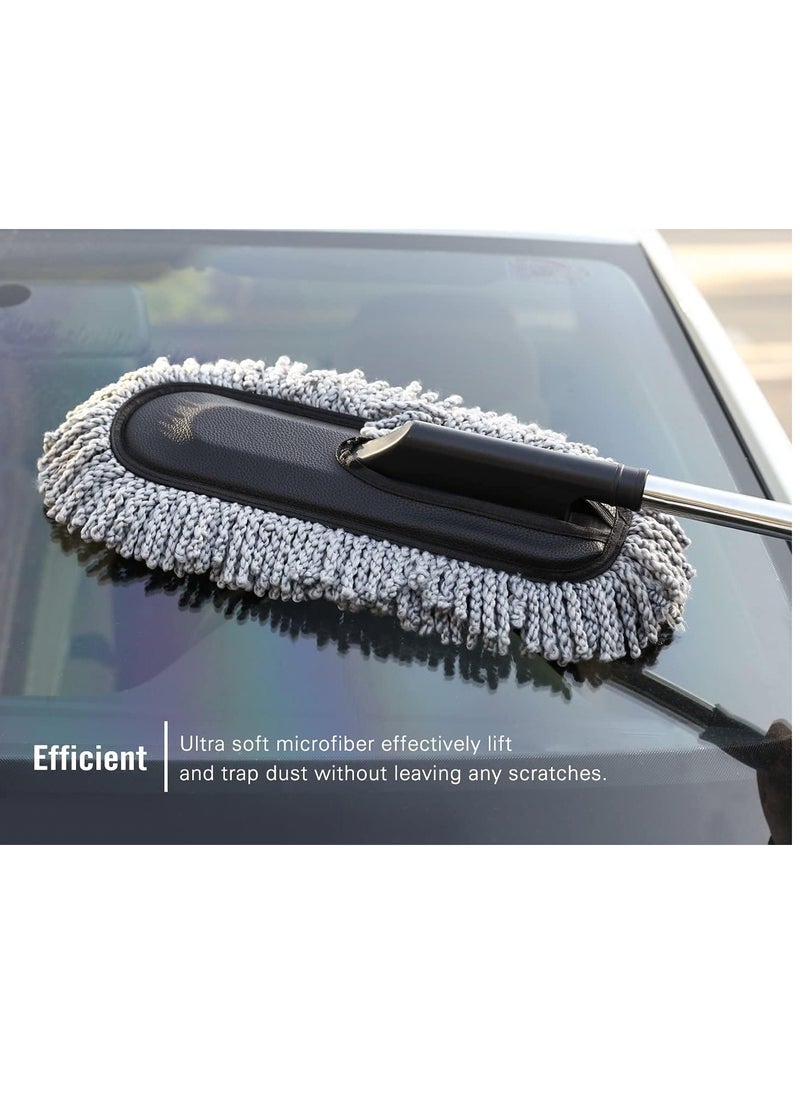 Generic Generic Super Soft Microfiber Car Duster Exterior with Extendable Handle, Car Brush Duster for Car Cleaning Dusting - Multicolor  - Image 2