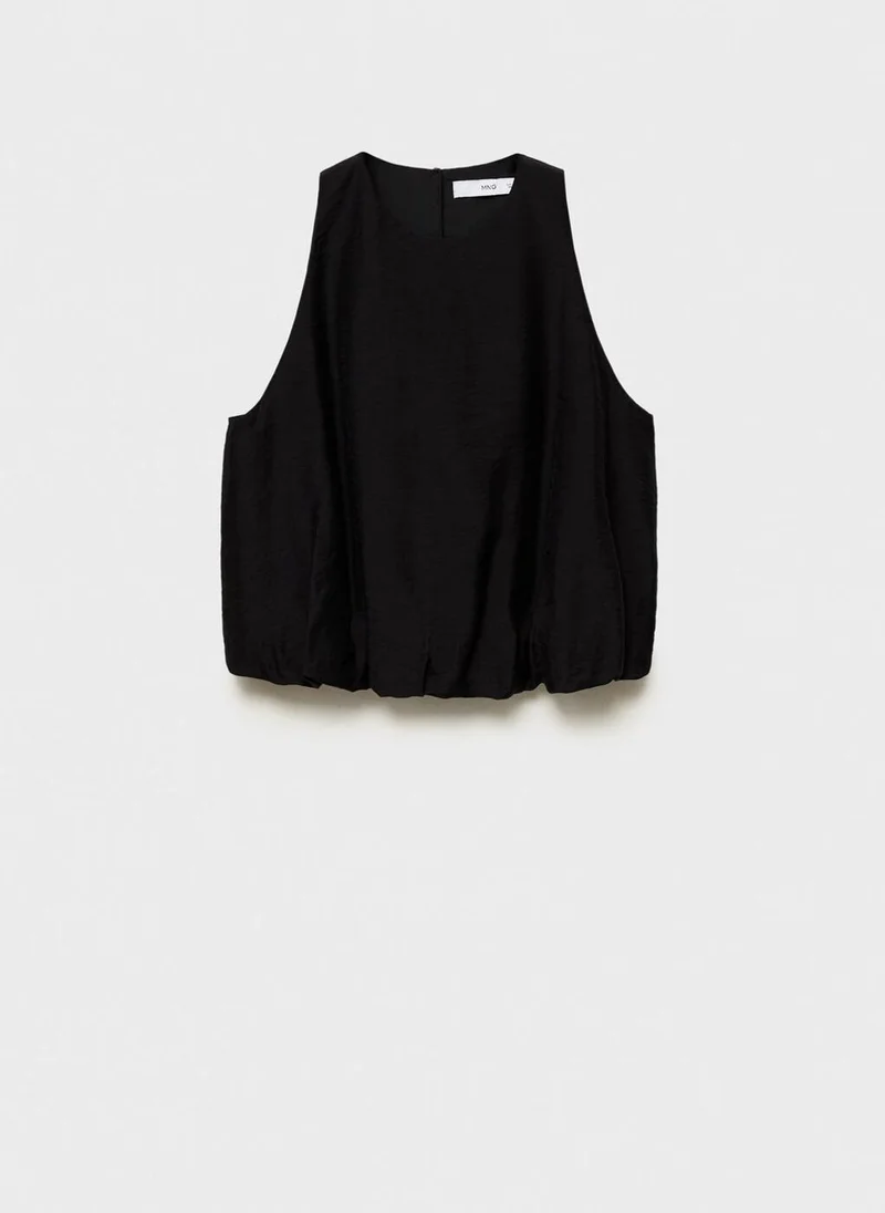 MANGO Lyocell-Blend Top With Puffed Hem