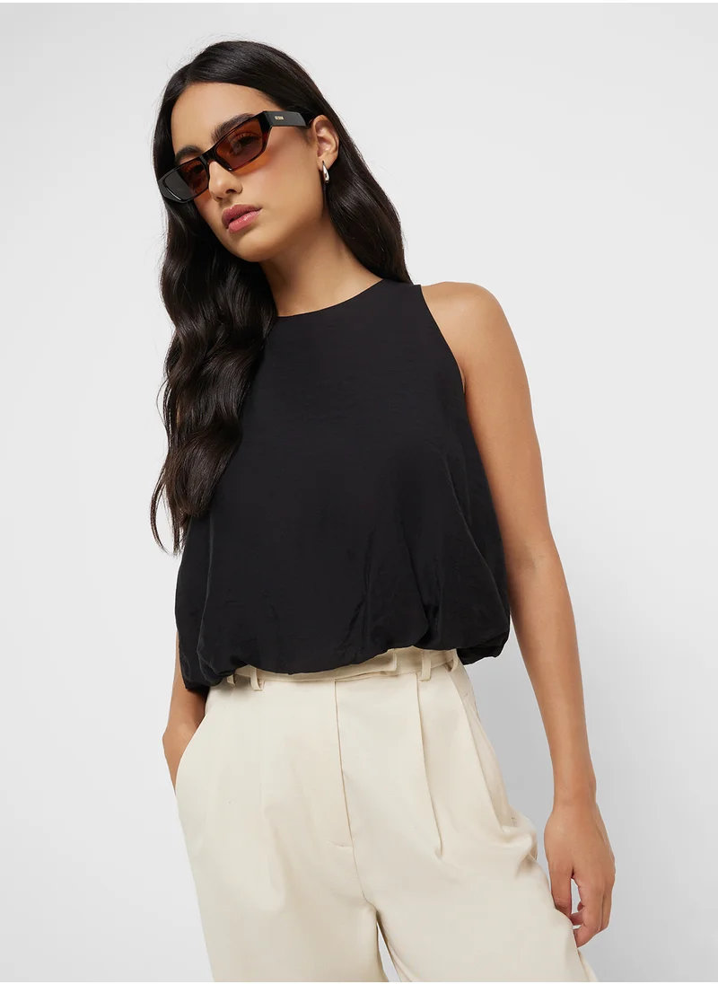MANGO Lyocell-Blend Top With Puffed Hem