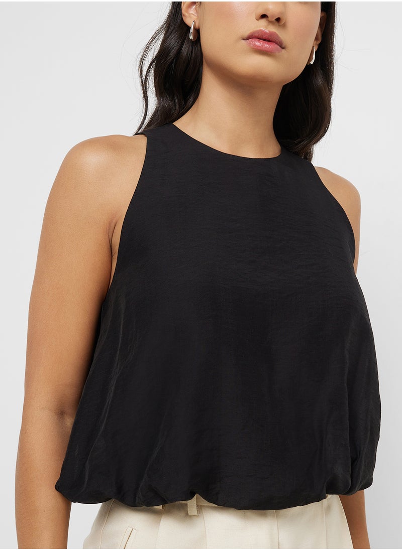 MANGO Lyocell-Blend Top With Puffed Hem  - Image 3