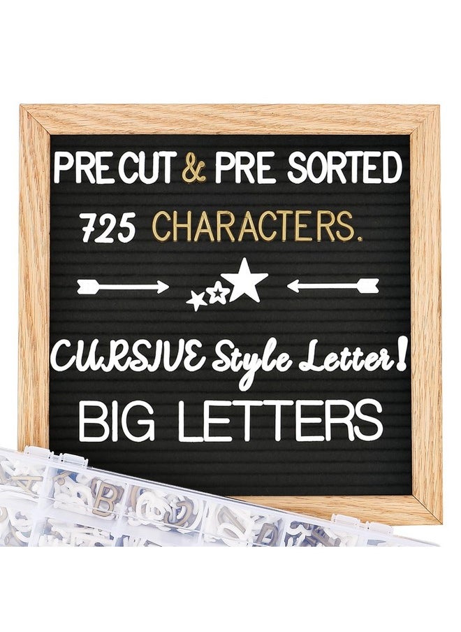 Obliviscar Changeable Felt Letter Board With Letters, Pre Cut & Sorted 725 Letters, First Day Of School Board, 10X10 Inch Message Board, Classroom Decor Farmhouse Wall Decor Sign Board  - Image 1