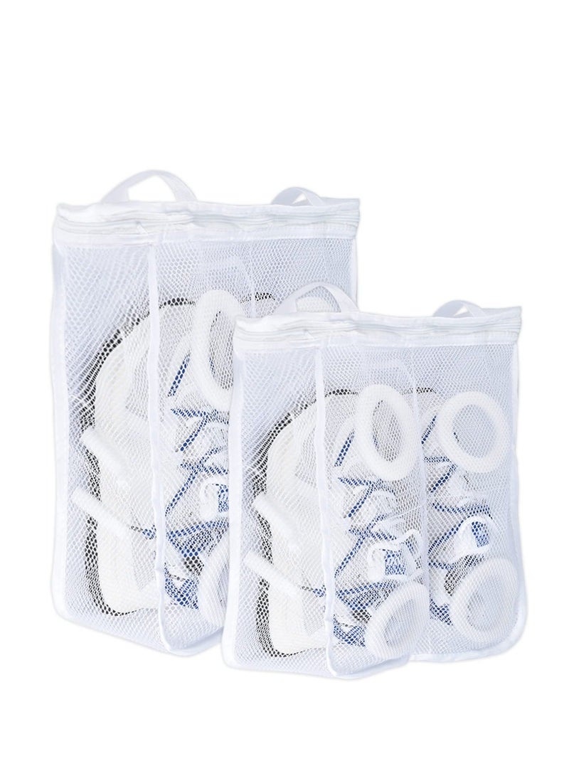 Y&D Sneaker Washing Bag, Fabric Durable and Reusable Mesh Laundry Bags with Zipper, Travel Organization Foam Ring as Buffers Protect Shoes Machine (1 Large 1 Medium) (2 Piece)  - Image 1
