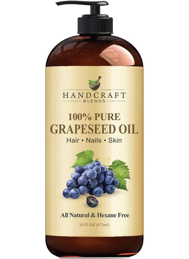 handcraft Blends Handcraft Grapeseed Oil 100% Pure And Natural Premium Therapeutic Grade Carrier Oil For Aromatherapy Massage Moisturizing Skin And Hair Huge 16 Fl. Oz  - Image 2