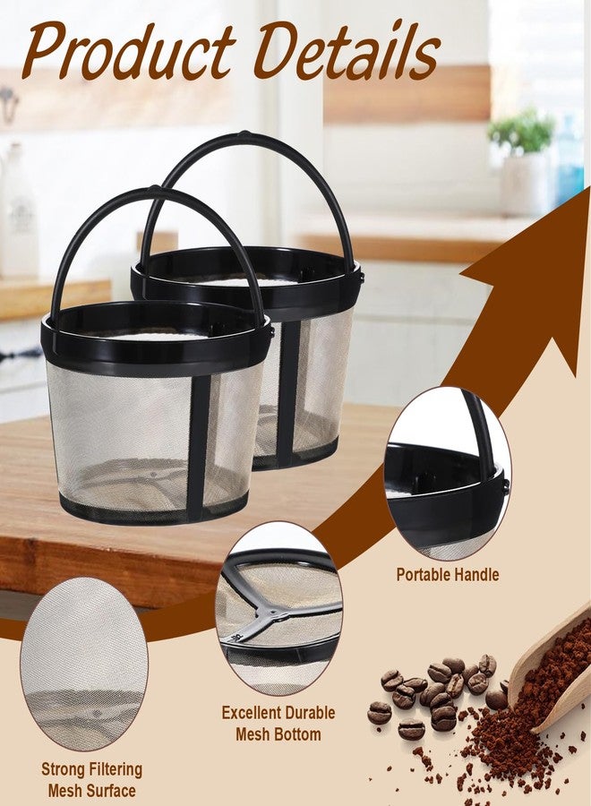 Clofiak 2Pcs Reusable Coffee Filters, 4-5 Cup Nylon Mesh Coffee Filter Basket with Handle Reusable Coffee Pot Filters Compatible with Makers and Brewers - Image 3