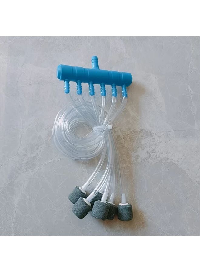 12 قطعة مجموعة ملحقات تهوية حوض السمك مع خرطوم حجر هواء رأس موزع 4 6 8 10 12 منفذ مجموعة أكسجة حوض السمك - Image 4