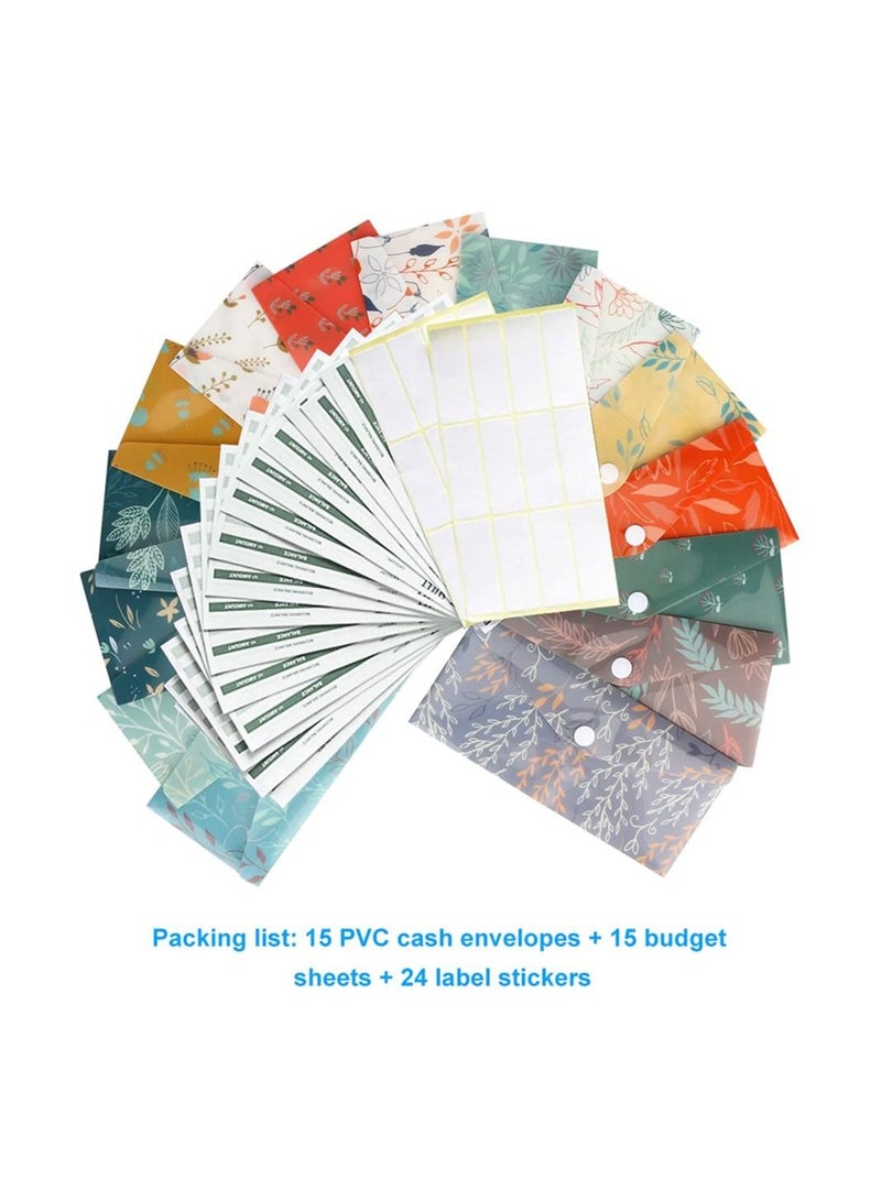 Generic 15 Budget Envelopes Waterproof Cash Budget Envelope Reusable Plastic Cash Envelopes Money Envelopes for Budgeting and Saving  - Image 4