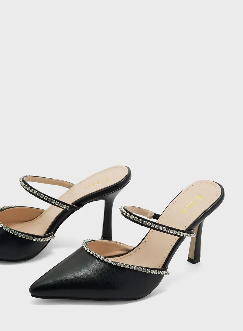 ايلا ليمتد اديشن Diamante Trim Pointed Slip On Pump