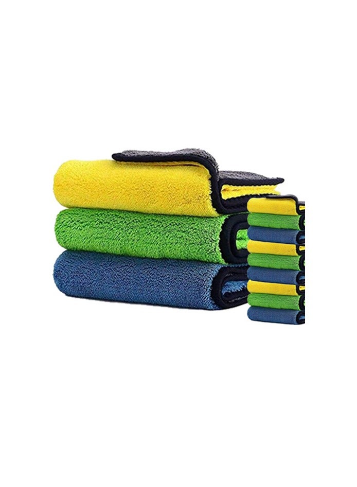 9-Piece 40x30cm Car Drying Towel, Multipurpose Cleaning Cloth for Vehicle Exterior/Interior Quick-Absorbing, Lint-Free (Multicolor) - Image 1
