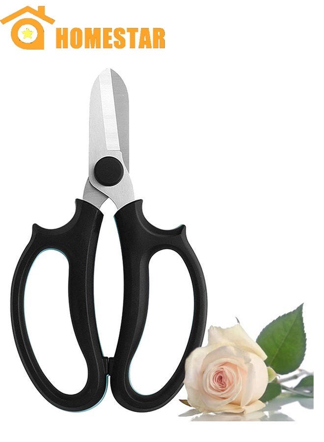 HOMESTAR Flower Scissors, Premium Thickened Stainless Steel Floral Shears, Strong Pruner for Flowers, Branches and Leaves - Image 1