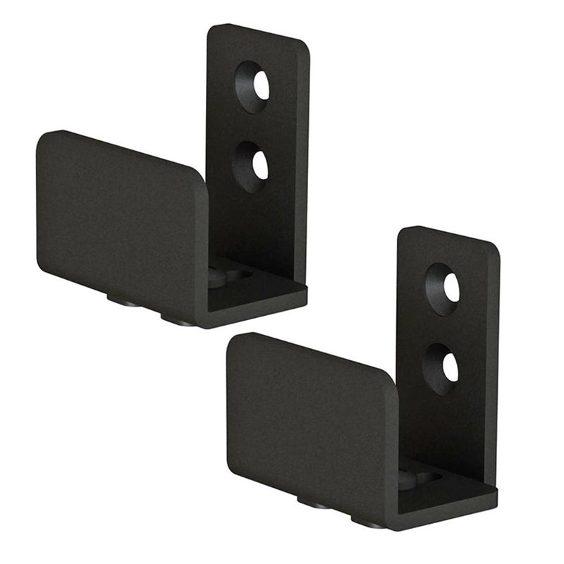 JUBEST Matte Black Floor Guide Wall Mount Sliding Barn Door Hardware Up to 138W 114H Set of 2