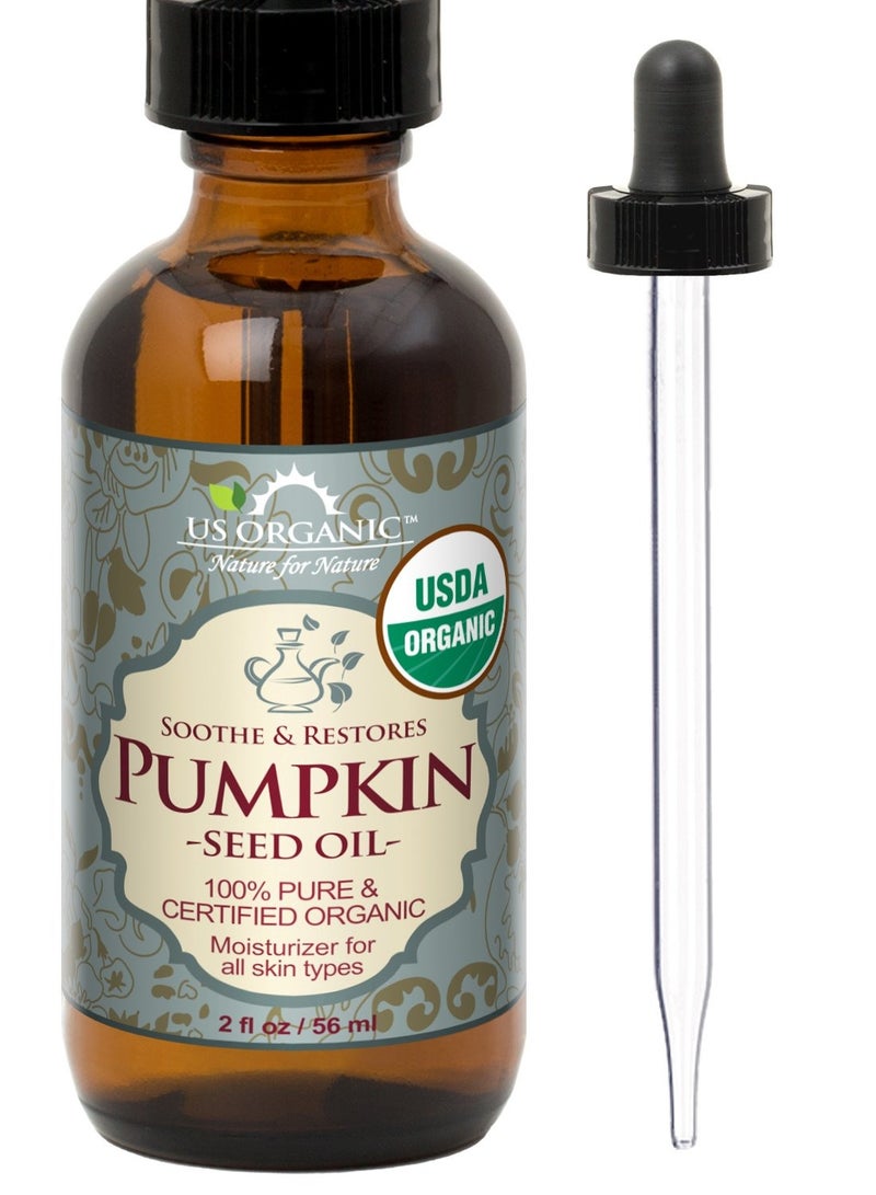 US Organic Pumpkin Seed Oil Pure, Natural, Cold Pressed Virgin 2 fl oz - Image 1
