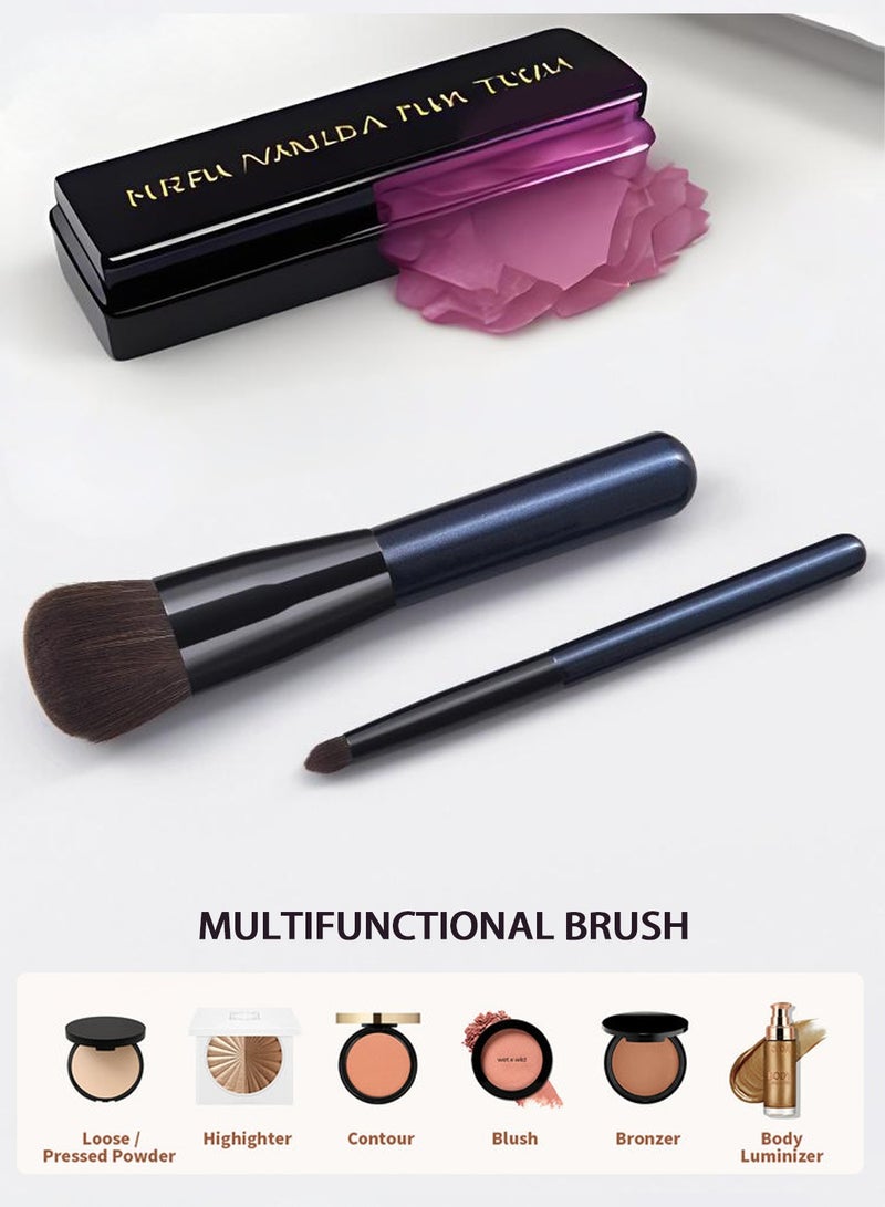 اوكيل طقم فرش احترافية لوضع كريم الأساس وظلال العيون مكون من قطعتين - تطبيق مكياج مثالي - Image 4