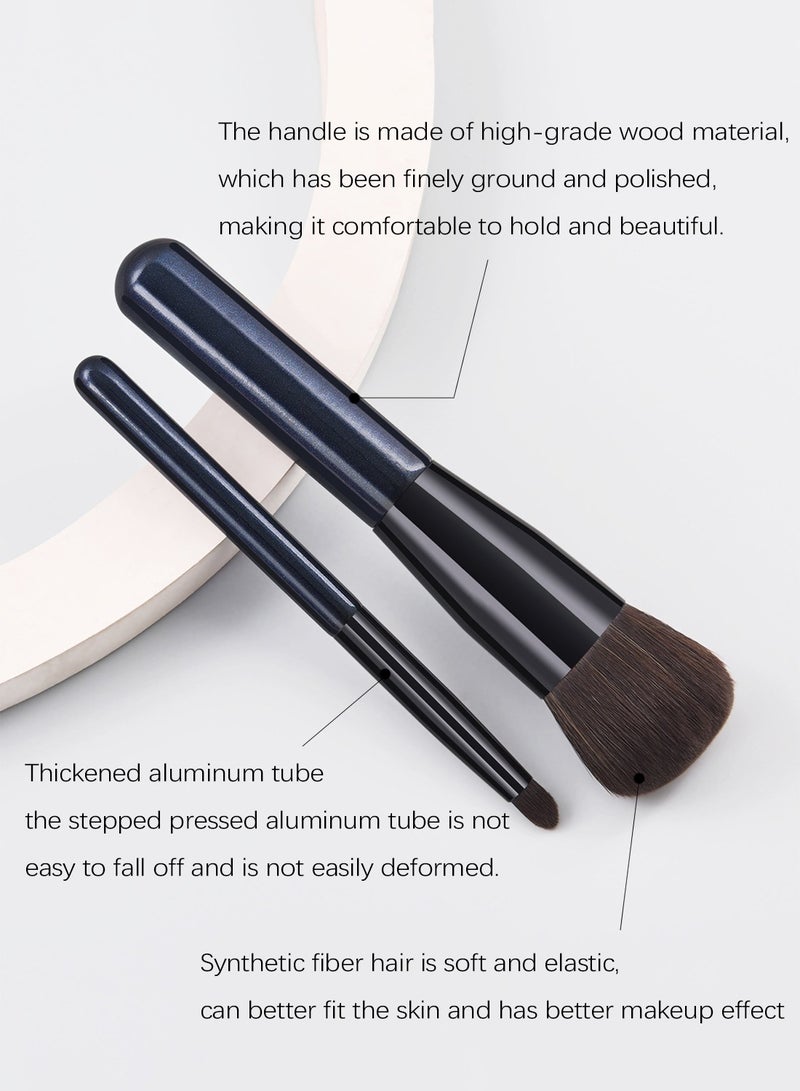 اوكيل طقم فرش احترافية لوضع كريم الأساس وظلال العيون مكون من قطعتين - تطبيق مكياج مثالي - Image 2