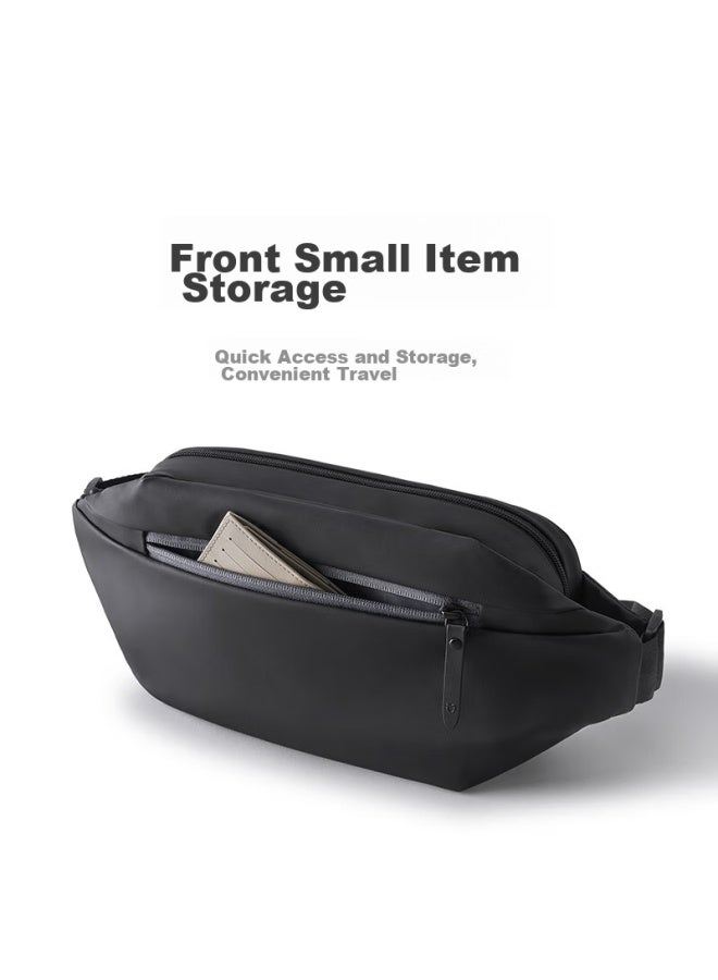 Mijia Xiaomi Chest Bag, Uni Shoulder Bag, Multifunctional Casual Sports Crossbody Bag, Trendy Waist Pack, Large Capacity, Black - Image 2