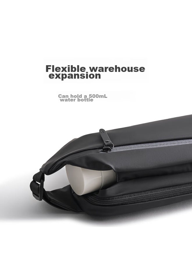 Mijia Xiaomi Chest Bag, Uni Shoulder Bag, Multifunctional Casual Sports Crossbody Bag, Trendy Waist Pack, Large Capacity, Black - Image 4