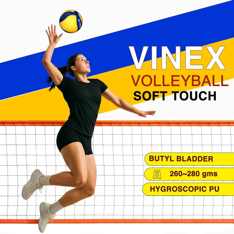 VINEX Soft Touch Volleyball (New) – Official Size 5 & Lightweight Design, Indoor/Outdoor Recreational Volleyball for All Ages - Image 5