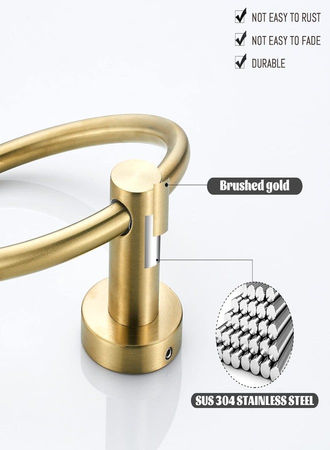 FAIRGIA Gold Toilet Paper Holder Towel Ring, Brushed Gold Bathroom Accessories Hand Towel Holder Wall Mount Bath Hardware Set Tissue Roll Holder with Double Post SUS304 Stainless Steel 2pc - Image 5