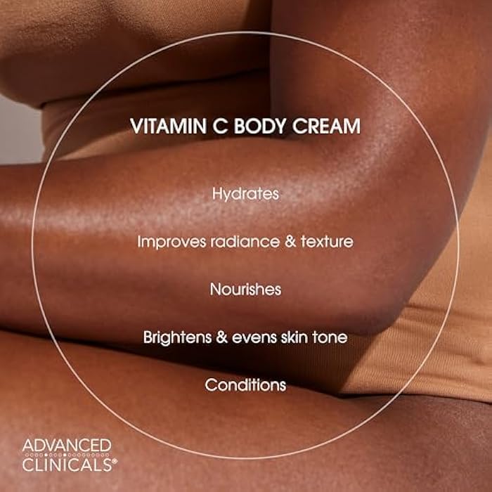 Advanced Clinicals Vitamin C Cream Visibly Brightening Body Lotion | Vitamin C Moisturizer Skin Care Body Cream For Women & Men Visibly Improves Look Of Dark Spots & Uneven Skin Tone, W/Travel Size - Image 3