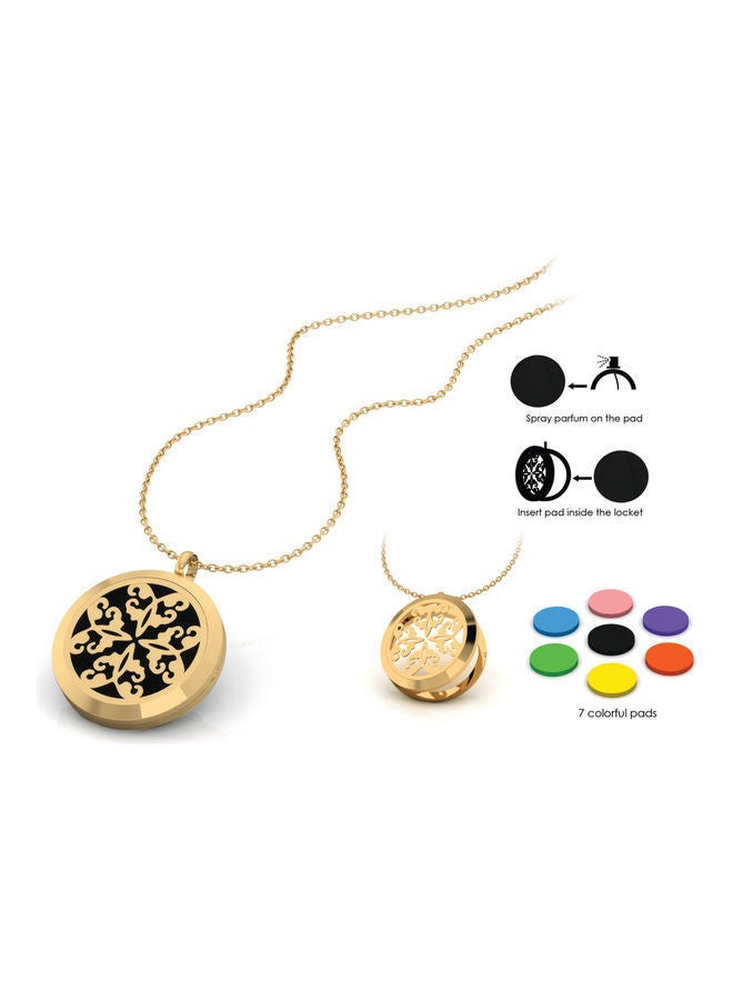 NIBEMINENT Gold Plated Pendant Necklace With Perfume Pads  - Image 3