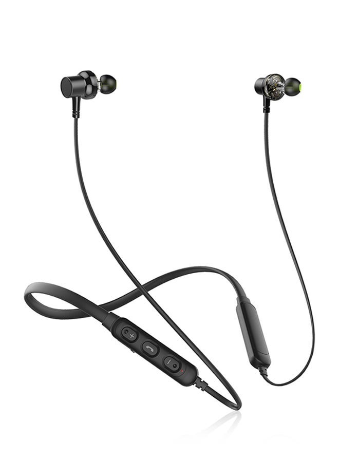 NIBEMINENT G20BL Dual Drivers Wireless Bluetooth Neckband Earphones Black  - Image 3