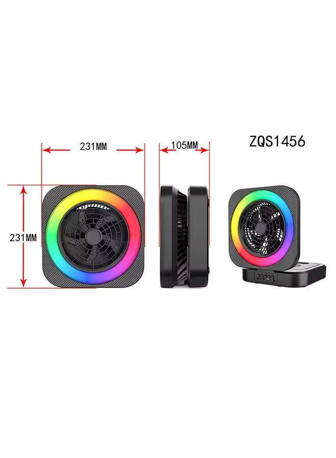 SING-E ZQS1456 Portable Wireless Speaker with Colorful Lights, Unique Fan Design, FM Radio with Loud Stereo Speaker - Image 2