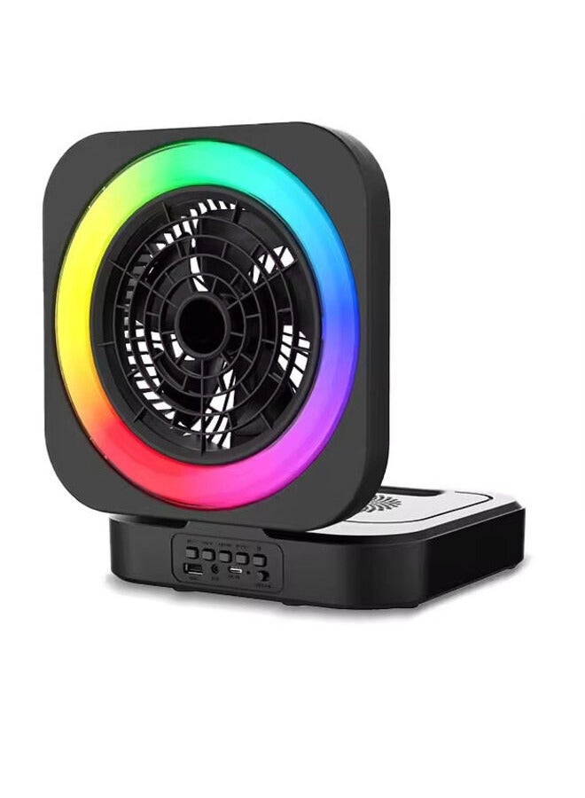SING-E ZQS1456 Portable Wireless Speaker with Colorful Lights, Unique Fan Design, FM Radio with Loud Stereo Speaker - Image 1