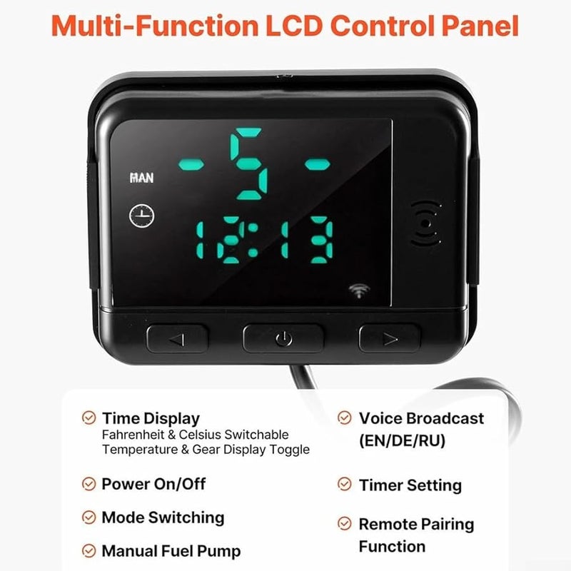 Diesel Air Heater Controller With LCD Display And 433 MHz Remote For XMZ TB20 TB30 TB40 Series - Image 5