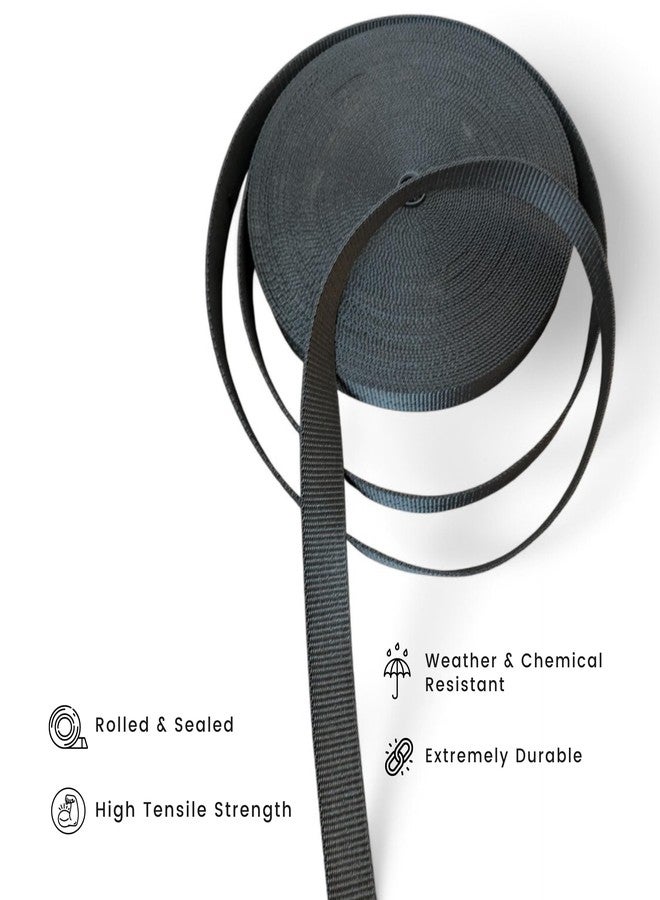 Maverick Straps Heavy Duty 1 inch (25mm) Wide Polypropylene Webbing/Niwar or Flat Strip for Collars, Leashes, Diving Gear, Sports Gear, Bag Belt, Hiking, DIY Projects (10 Meter, Black) - Image 2