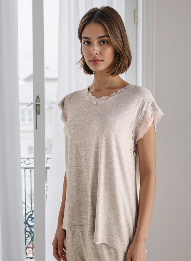 سبلاش فيڤ طقم بيجامة بدانتيل - Image 2