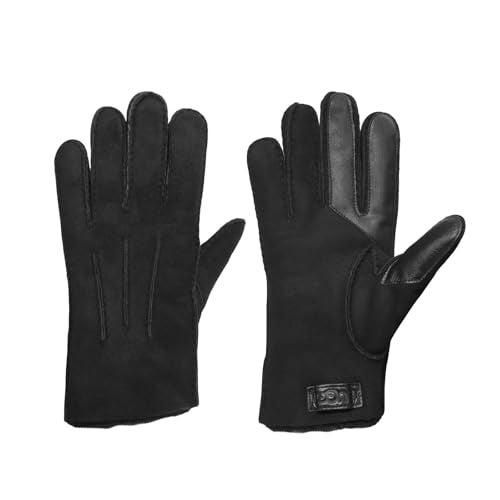 UGG Men's Contrast Sheepskin Touchscreen Glove, Black, Large - Image 1