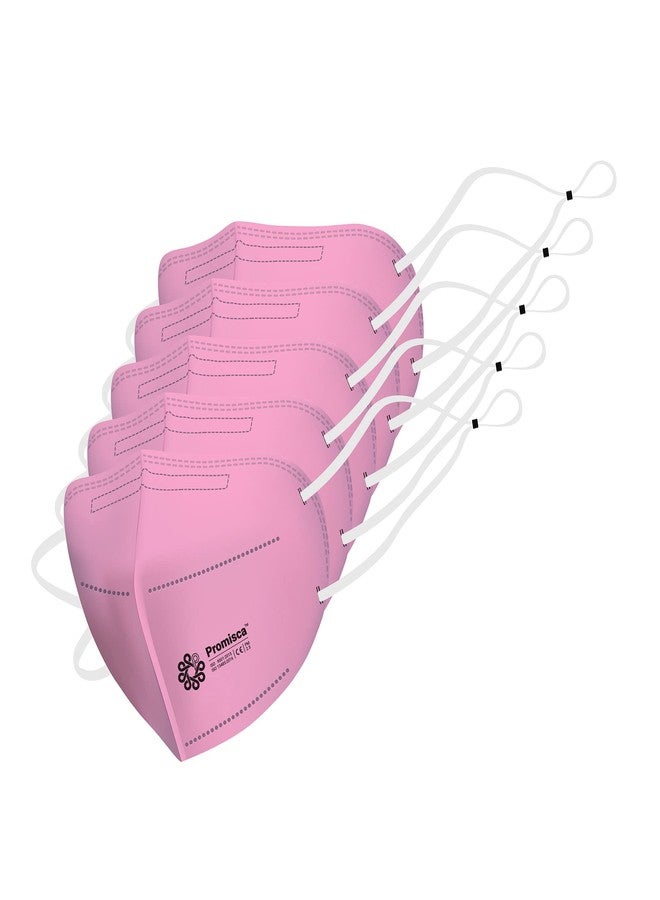 Promisca N95 Head Loop Style Protective Face Mask 5 layered filtration with genuine Melt Blown and Hot Air Cotton Layers Pink - Image 2