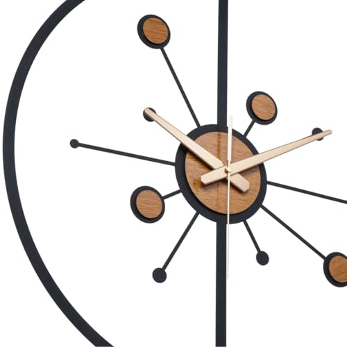 Nubilous Large World Map Wall Clock, Metal Minimalist Modern Clock, Round Silent Non-Ticking Battery Operated Wall Clocks for Living Room/Home/Kitchen/Bedroom/Office/School Decor (Black(ST-37), 40CM) - Image 2