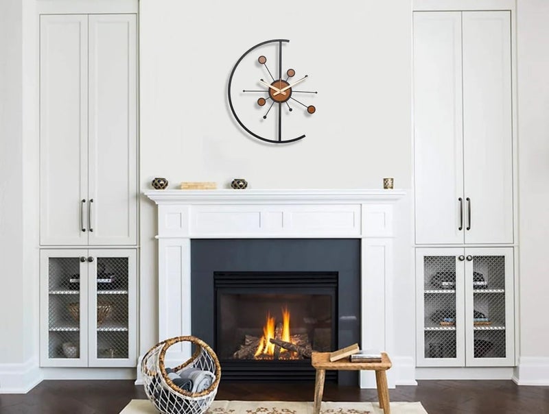 Nubilous Large World Map Wall Clock, Metal Minimalist Modern Clock, Round Silent Non-Ticking Battery Operated Wall Clocks for Living Room/Home/Kitchen/Bedroom/Office/School Decor (Black(ST-37), 40CM) - Image 5