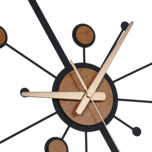 Nubilous Large World Map Wall Clock, Metal Minimalist Modern Clock, Round Silent Non-Ticking Battery Operated Wall Clocks for Living Room/Home/Kitchen/Bedroom/Office/School Decor (Black(ST-37), 40CM) - Image 3