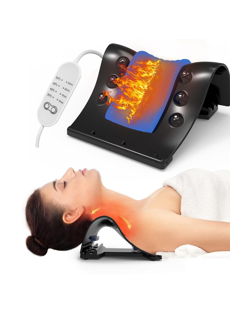Zikra Suntown Cervical Traction Device - Heated Neck Stretcher for Instant Neck Pain Relief, Tension Headache Reduction, and TMJ Pain Relief, with Cervical Spine Pillow to Correct Neck Hump (Black) - Image 1