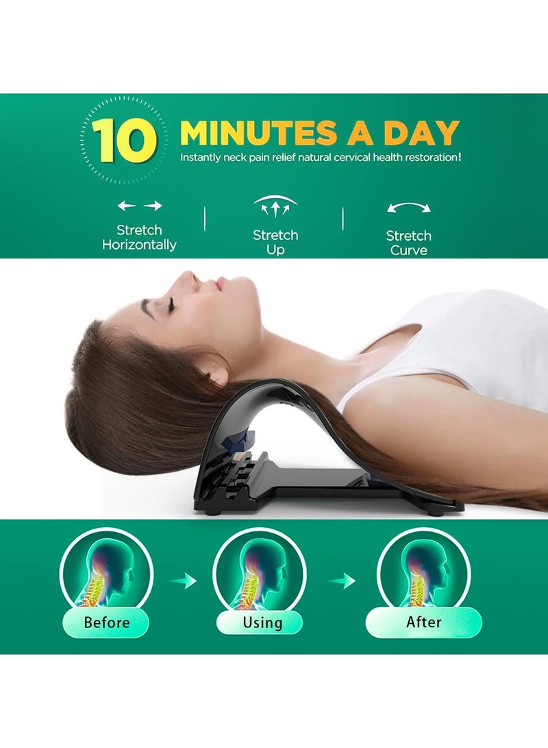 Zikra Suntown Cervical Traction Device - Heated Neck Stretcher for Instant Neck Pain Relief, Tension Headache Reduction, and TMJ Pain Relief, with Cervical Spine Pillow to Correct Neck Hump (Black) - Image 3