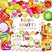 Fiesec Twotti Fruity Birthday Decorations Fruit Themed 2nd Tutti Frutti Party Decorations Backdrop Balloon Garland Glitter Banner Cake Cupcake Topper Box Cutout Crown Poster Summer Luau 155 PCs - Image 3
