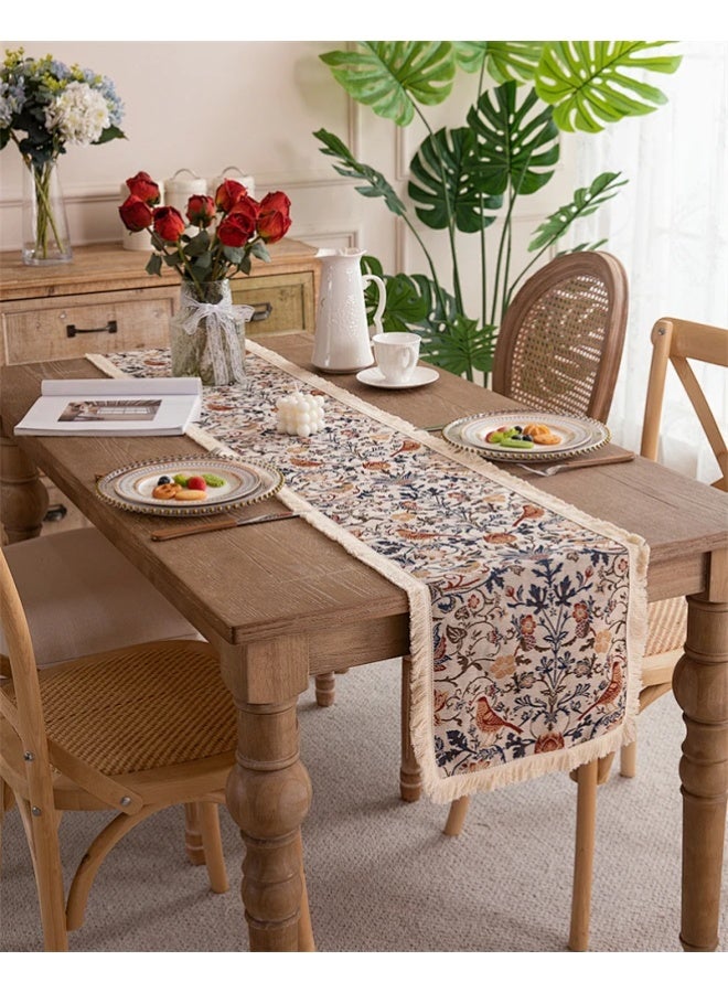 مفرش طاولة منسوج من الجاكار الأمريكي اللون منسوج من الجاكارد المنسوج بالكامل من البوليستر لغطاء حامل التلفاز وشاح نهاية السرير - Image 3