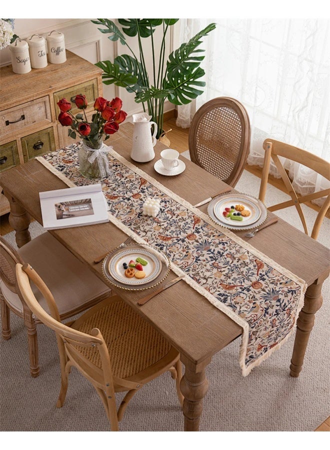 مفرش طاولة منسوج من الجاكار الأمريكي اللون منسوج من الجاكارد المنسوج بالكامل من البوليستر لغطاء حامل التلفاز وشاح نهاية السرير - Image 1